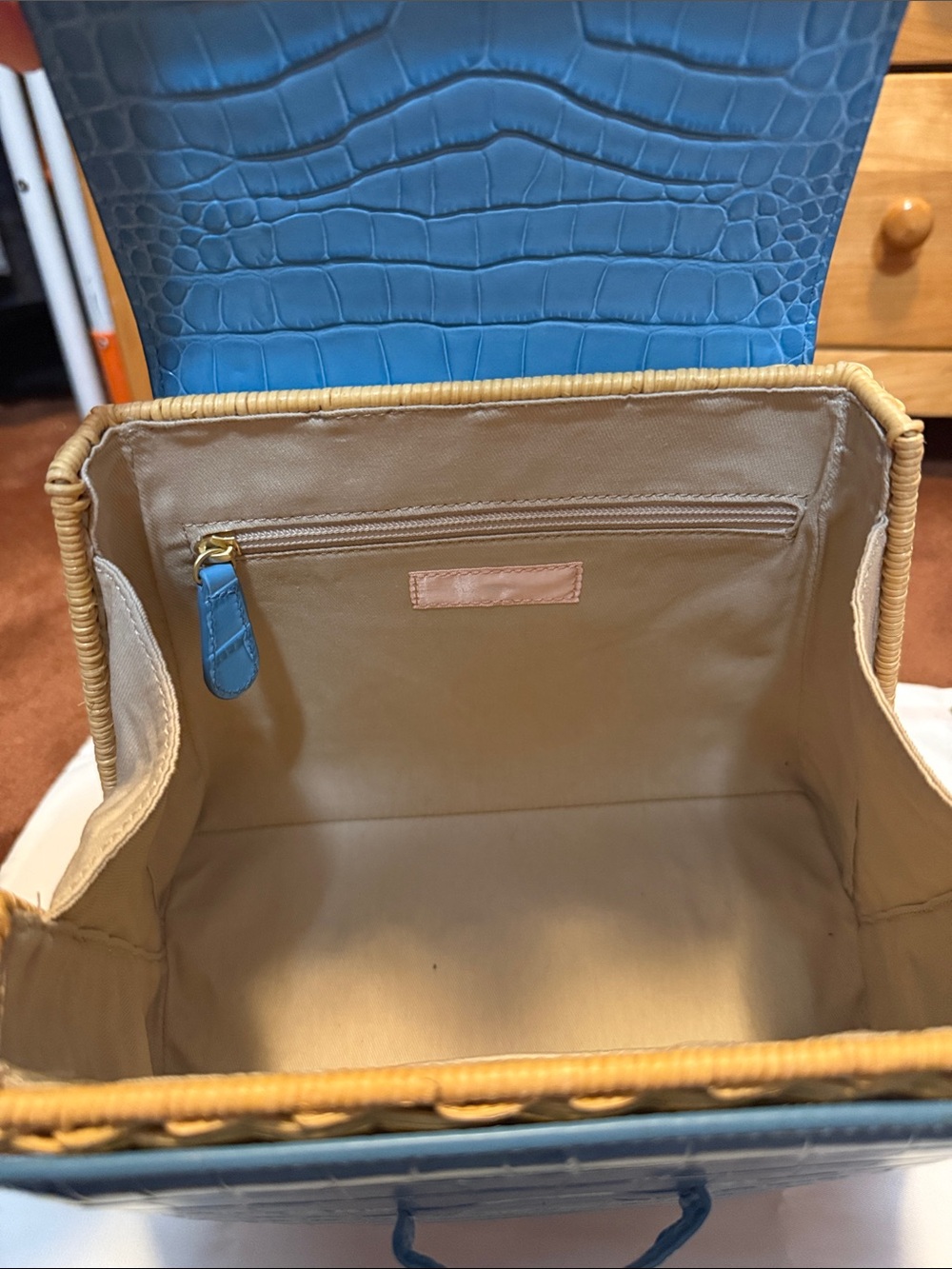 Pamela Munson Blue Croc-Embossed Lady Bag - Picture 7 of 7